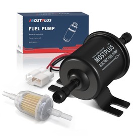 MOSTPLUS Universal Low Pressure - Gas Inline Metal Solid Petrol - 12V Heavy Duty Electric Fuel Pump w/Fuel Filter- Compatible with Motorcycle Carburetor ATV