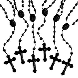 NCPLYGOU 100 Pcs Bulk Rosaries, 17 Inch Plastic Rosary, Church Prayer Plastic Rosary Beads Catholic Necklace Easter Gifts