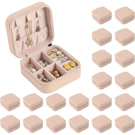 20 Set Organizadora de Joyero de Viaje, Alajeros Joyeria Mujer, Portátil Alhajeros Joyeria Mujer, Set de Joyeros Pequeños, Apto Para Anillo Pendientes Collar Pintalabios Joyero (Rosa nude)