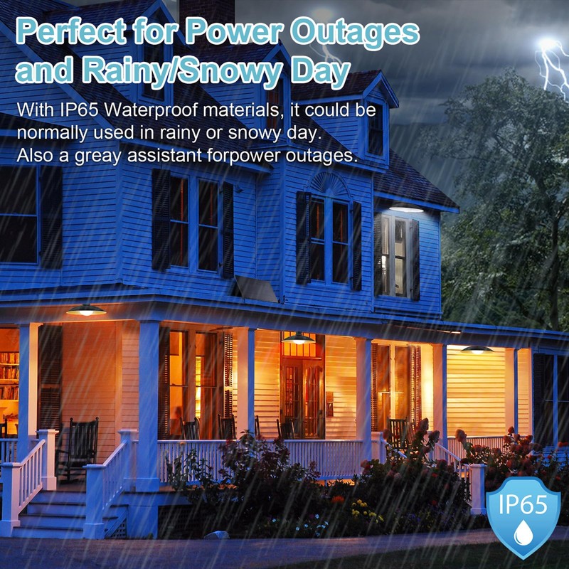 Solar Pendant Lights Outdoor IP65 Waterproof, 4 Heads Solar Powered