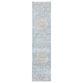 SAFAVIEH Dream Collection 2' x 8' Blue/Grey DRM412M Vintage Oriental Distressed Premium Viscose Runner Rug