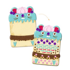 DJECO LPA Cakes & Sweets Collages Mosaic Kit - Create Your Own Spark w/Glitter for Home - Fun & Creative for Family & Friends, Boy & Girls, Educational, Sticker Craft Kit for Children 3+ Years