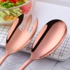 SBOMHS Salad Spoon and Salad Fork Rose Gold Stainless Steel
