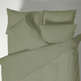 Plain Dyed Cotton Percal Military Green 200TC Flat Sheet 240 x 280 cm