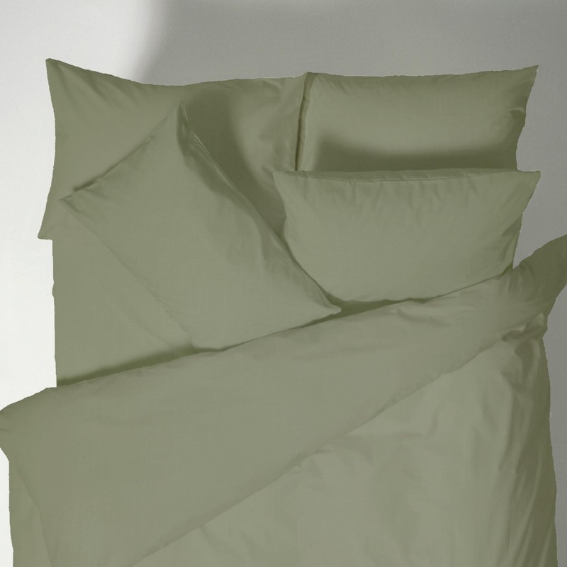 Plain Dyed Cotton Percal Military Green 200TC Flat Sheet 240