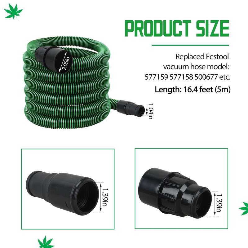 Dust Extractor Hose 5m for Festool Vacuum Suction Hose D27/32,