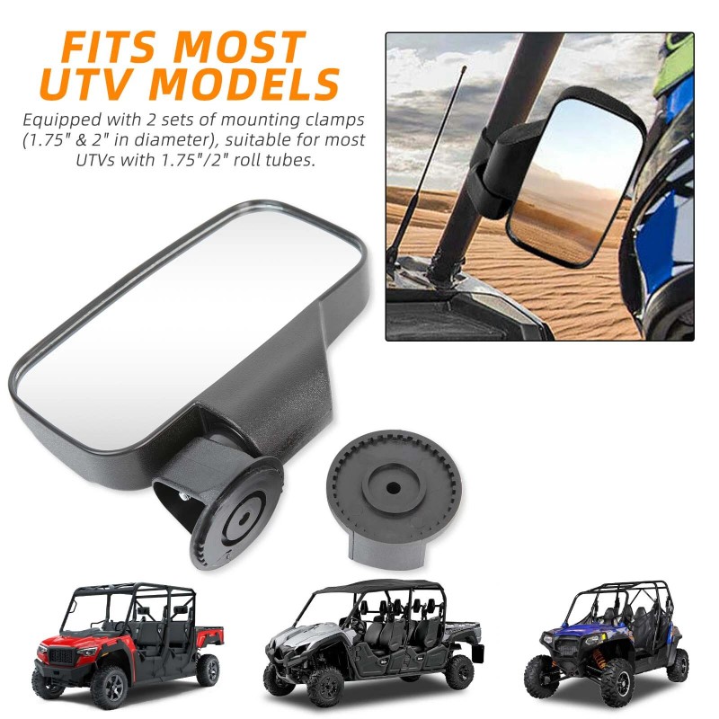 KEEPDSGN UTV Side Mirrors 1.75" & 2" Bar For John