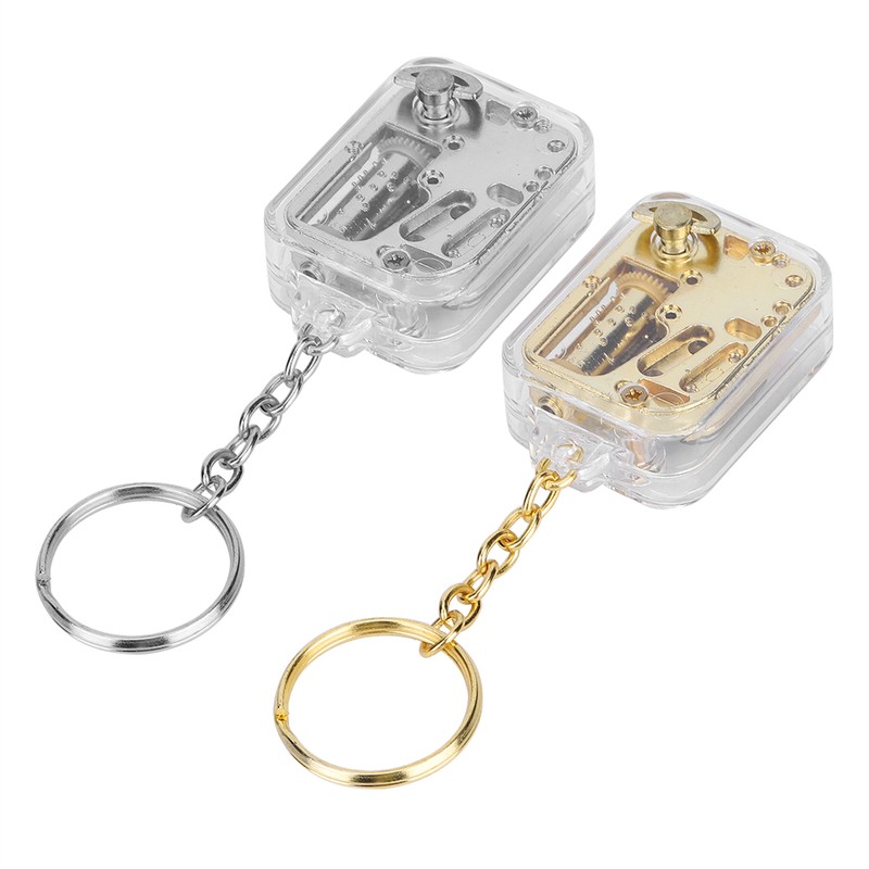 2pcs Mini Music Box Key Chain Exquisite Pendant Key Chain