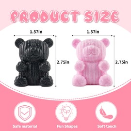 Gytera 2 Packs Stretchy Bear with Fluffy Hair Fidget Toys Adults Kids, Cute Stress Balls Squishy Toys Sensory Toys for Kids with Autism, Classroom Prizes Birthday Gifts for Boys Girls