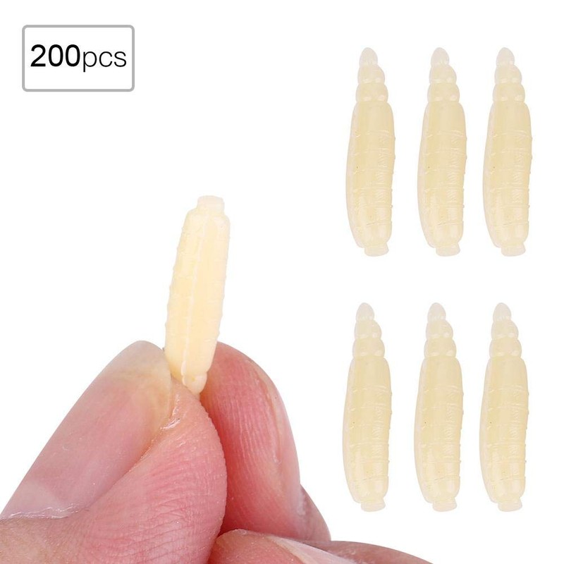 Artificial Soft Lures, 200pcs 17mm Small Artificial Lifelike Maggot Grub