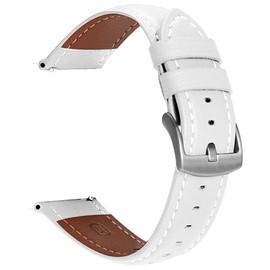 Leather Replacement Strap for Garmin Venu/Venu 2 Plus/Venu Sq/Vivoactive 5/Vivoactive 3, 20 mm Sports Watch Strap, Wristbands for Garmin Vivomove 3/Vivomove Sport/Style/Luxe/HR (White)
