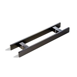 12 Inches Length Modern Stainless Steel Matte Black Door Handles Front Door Handle Pulls for Commercial Glass Doors Home Interior Exterior Fiberglass Doors Wooden Barn Entrance, Flat Rectangular Bar