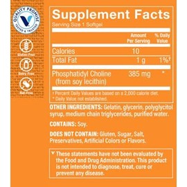 The Vitamin Shoppe Phosphatidyl Choline 385MG (from Soy Lecithin) (100 Softgels)