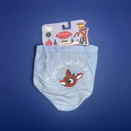 clarksfinds Rudolph The Red Nose Reindeer Light Blue Pet Dog Bandana Size S/M Snow What Fun