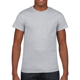 Gildan Men's Workwear Pocket T-Shirt Extended Sizes, Sport Grey, XXX-Large