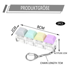 2 Stück Tastatur Fidget Toys, Anxiety Toy Und Plopper Spielzeug Tastatur-Schlüsselanhänger Fidget Schlüsselanhänger für Stressabbau und Konzentrationssteigerung