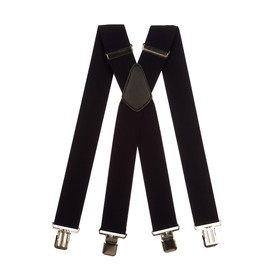 Men's XXL Extra Wide, Heavy Duty X-Shape Braces/Suspenders, 5cm - Navy Blue