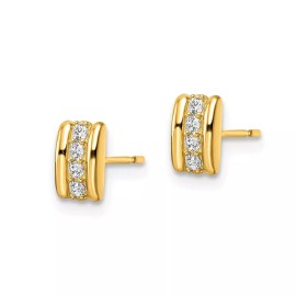 Unbranded 6.75mm 14K Yellow Gold CZ Post Earrings YE1987