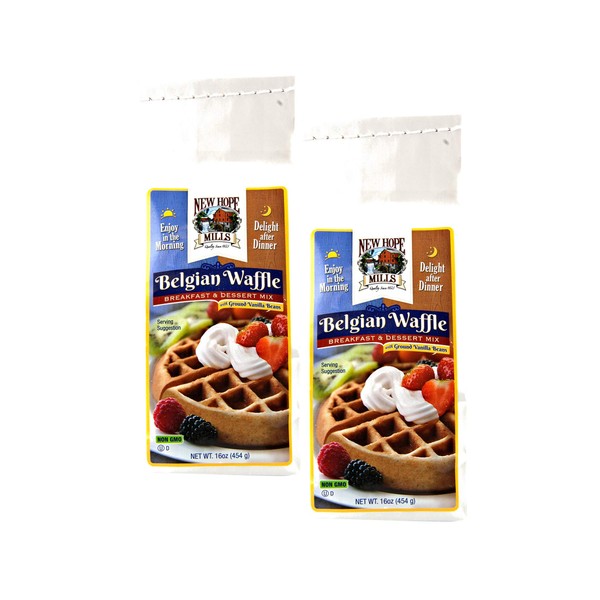 New Hope Mills Easy To Make Belgian Waffle Mix- Two 16 oz. Bags