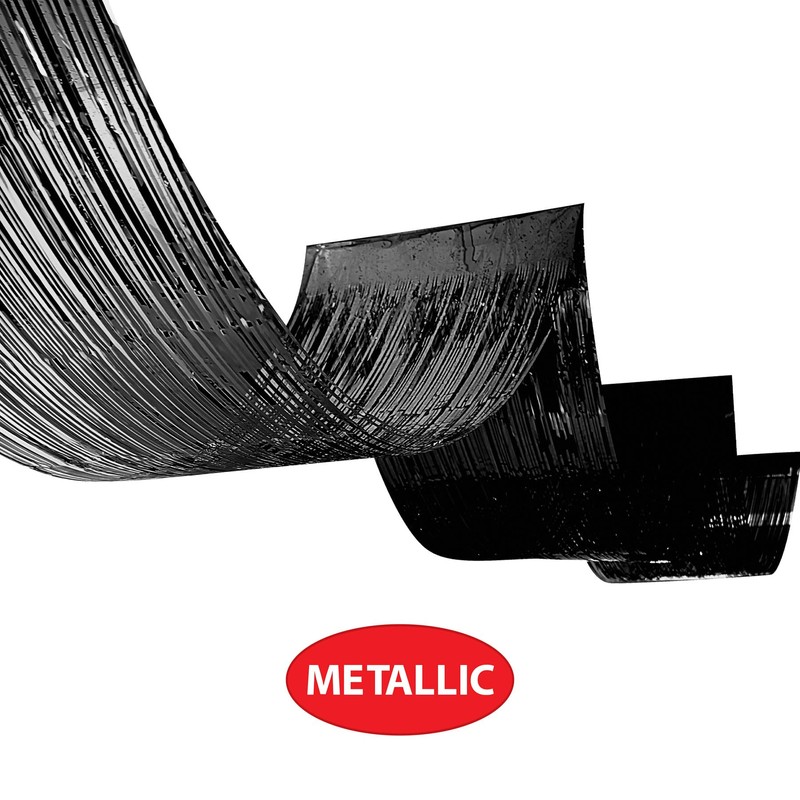 Beistle 2 Piece Black Metallic Plastic Fringed Ceiling Curtains 16’,