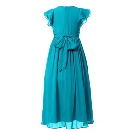 Happy Rose Flower - Vestido largo para niña, Azul eléctrico, 16