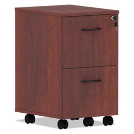 Alera ALEVA582816MC Valencia Series Two-Drawer Mobile File/File Pedestal - Medium Cherry