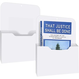 Caoruiy 2 Pack Magnetic File Holder - Paper Holder, Pocket Organizer,Hanging Wall File Organizer Office Supplies Storage, Magazine Mail Organizer Case for ,Planners,Letter