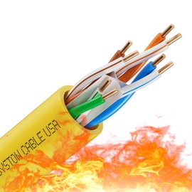Syston Cable Technology Cat6e Ethernet Internet Cable - 250 FT，600MHz 23AWG Solid Bare Copper Wire Outdoor/Indoor Suit, No Ends 10 Ft to 1000 Ft Available, Heat Resistant Plenum Rated - CMP