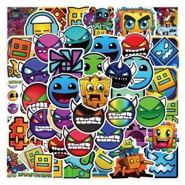 100 PCS Water Bottle Sticker for Geometry Dash Kids Cute Sticker,Waterproof Vinyl Stickers for Water Bottles laptops,Kawaii Stickers for Kids Classroom Prize Boys Girls Teens