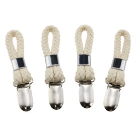 Wantane-Cotton Loop Towel Clip Braided Cotton Loop Towel Metal Clip Towel Clips Braided Suitable for Home, Bathroom, Kitchen, etc-4PCS