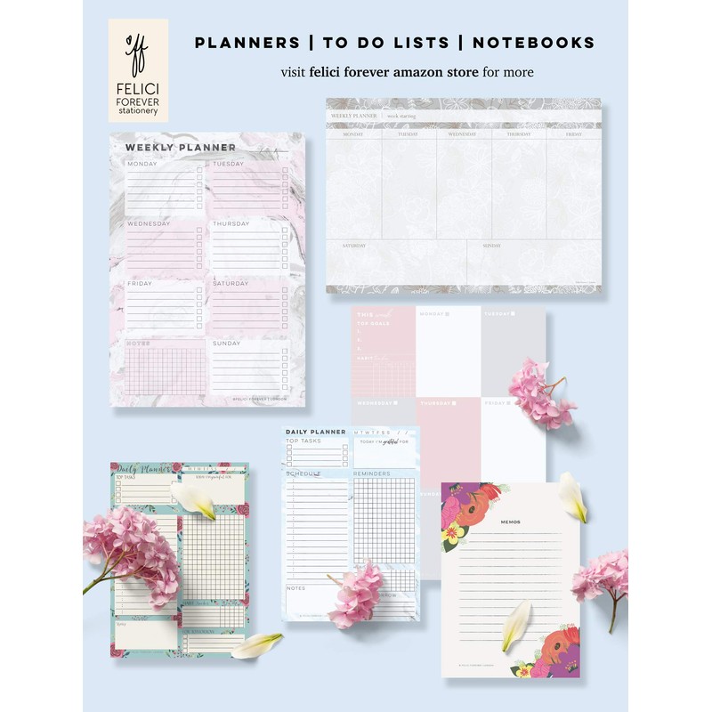 Daily Planner Pad 100 Sheets (Thicker Pages 90gsm) Things to