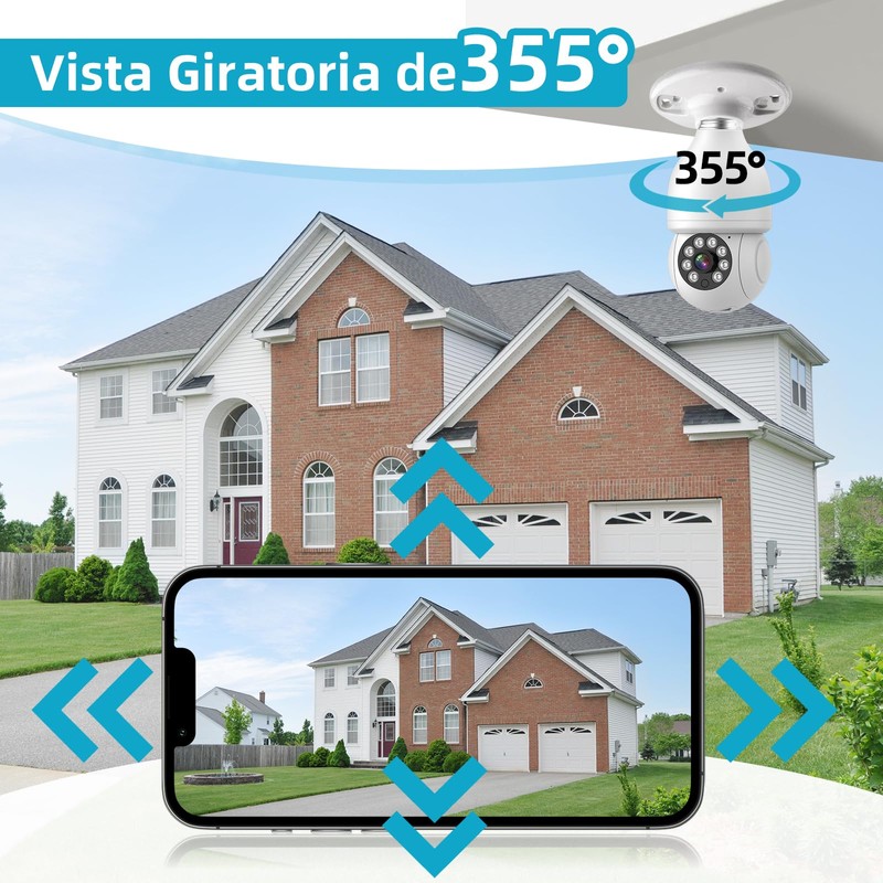 AOSO 2PCS Camara de Seguridad con WiFi 2.4G, 2MP Cámara