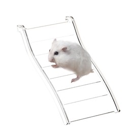 tafit Hamster Ladder Bridge - Waterproof Plastic Climbing Toy, Multi-Color Play & Decor for Hamsters, Gerbils, Mice, and Small Animals (Transparent, 7.48")