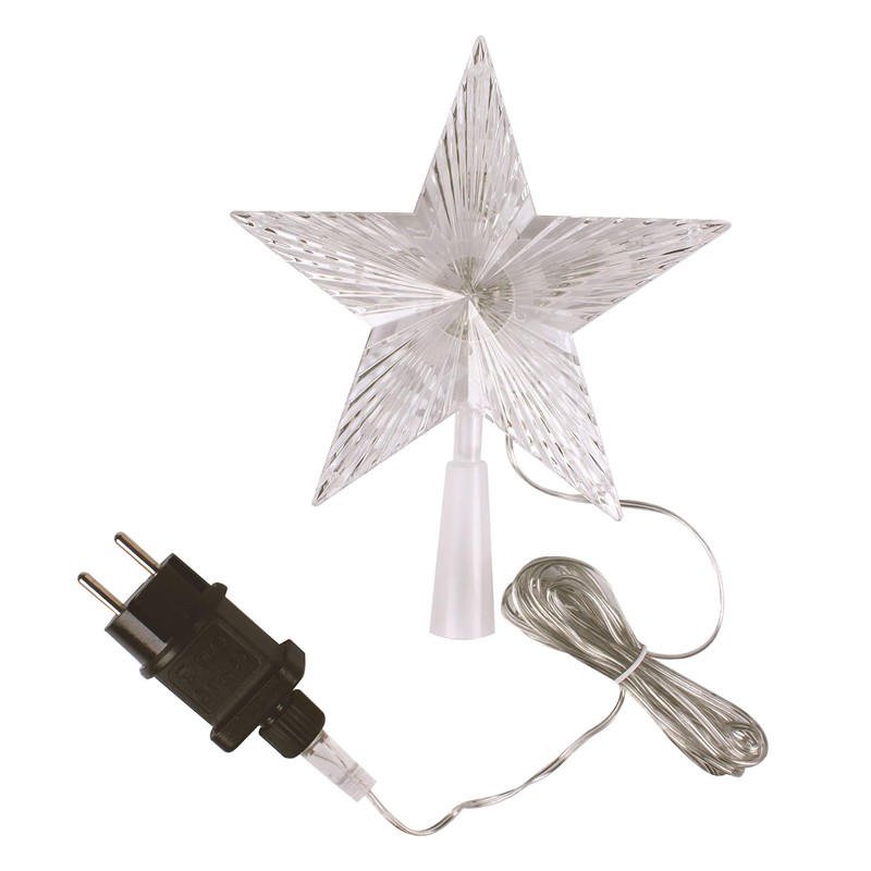 Christmas Tree Topper with 10 LEDs with Power Plug, 18