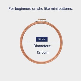 zalati Embroidery Hoop 5-inch Beech Wood Loop for Embroider Working or Artwork Display Decoration