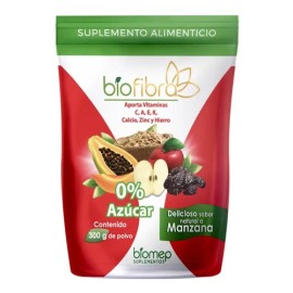Fibra 0% Azúcar Vitaminas, Papaya, Manzana, Ciruela/ Biomep Sabor Manzana
