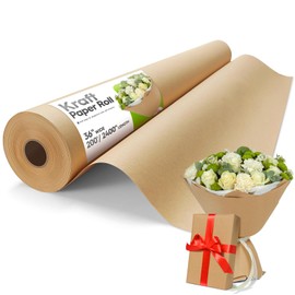 METRONIC Packaging Brown Paper Roll 36" x 2400" (200 feet), Thick Kraft Paper Roll Thickness 75GSM for Packing, Moving, Shipping & Crafts Arts, Recyclable Natural Craft Wrapping Material