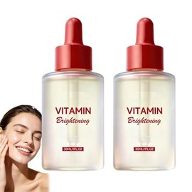 Esencias faciales iluminadoras con vitamina C, sérum radiante con arbutina y extractos vegetales, sérum facial ligero y refrescante, esencias hidratantes diarias para unificar el tono. (2PCS)