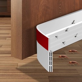 Door Draft Stopper, Under Door Sweep for Exterior & Interior Doors, Weather Stripping Door Seal, Garage Window Blocker Noise Cold Air Insulation, Draft Guard 2" W x 39" L White