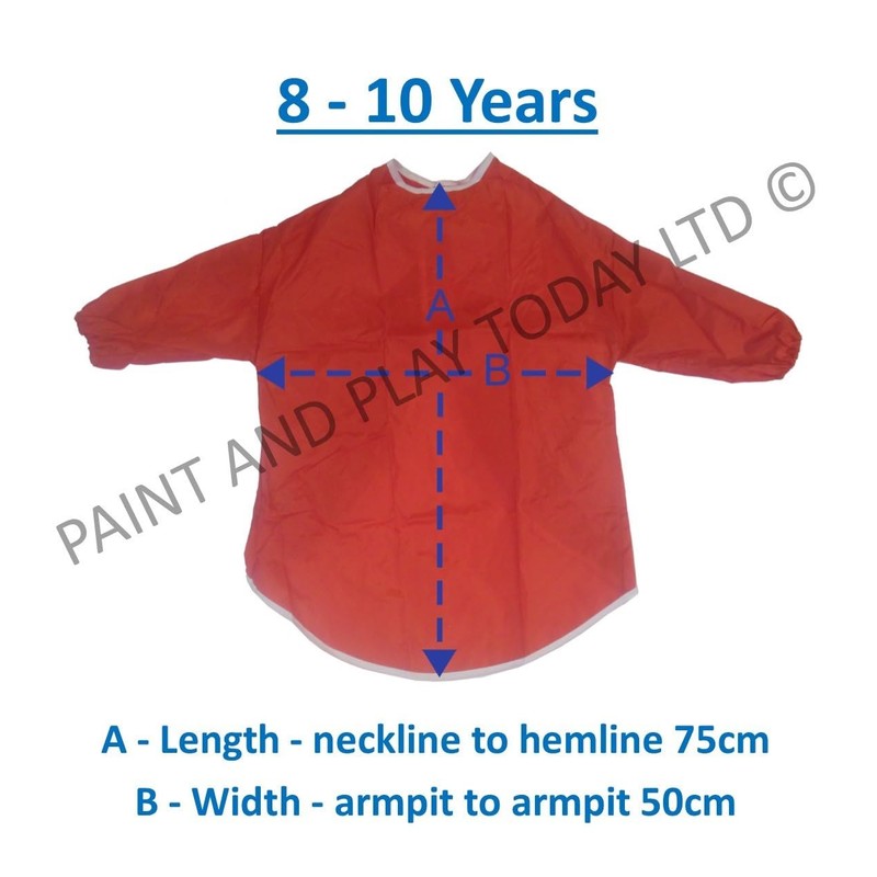 Childrens Kids Waterproof Play Apron - Age 8-10 Years -