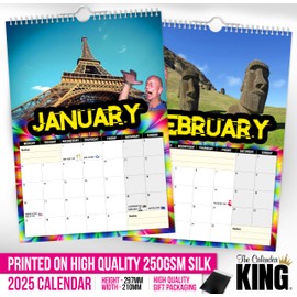 The Calendar King // Bounce by the Ounce - A4 Size - 2025 Wall Calendar // Funny/Quirky/Christmas/Birthday/Gift Idea/Present/Novelty/Humour