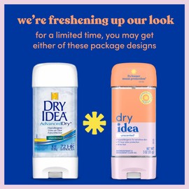 Dry Idea Gel Deodorant & Antiperspirant | 2X Longer Sweat Protection | 72-Hour Odor Protection | Unscented & Hypoallergenic for Sensitive Skin, 3 oz.
