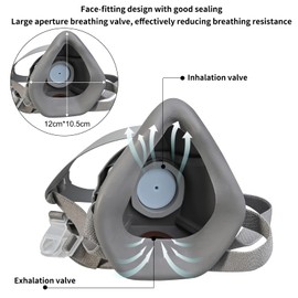 Faburo Dust Face Cover, Reusable Half Face Cover with 10 Replaceable Filter Cotton, Safety Protection Face Cover Suitable for Dust, Painting, Welding, Decoration, Woodworking