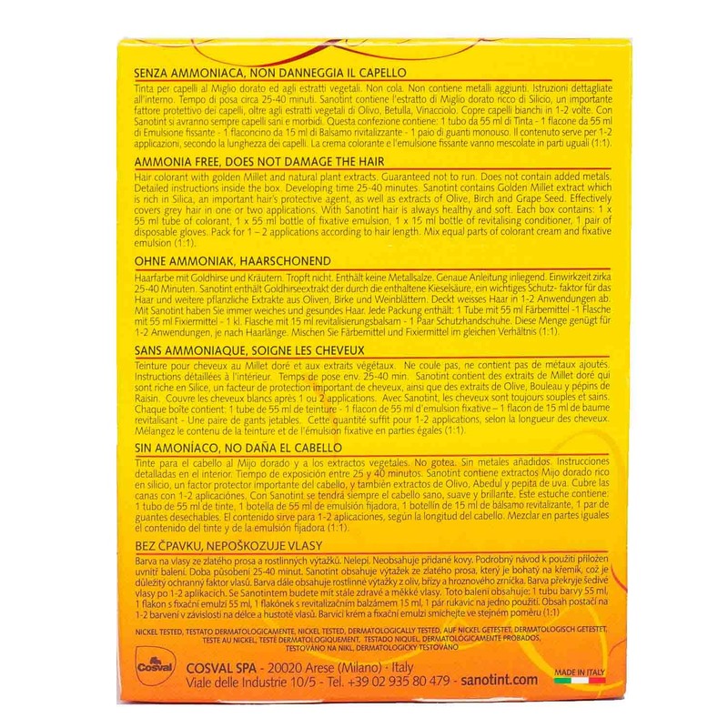 Sanotint - 4% PPD, no ammonia, Tiziano Red Hair dye