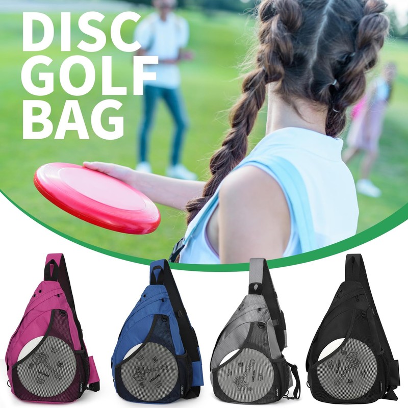 MOYAQI Disc Golf Bag with Retriever Holder and Storage Pockets,