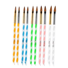 Baluue 2sets Nail Art Crystal Pen Acrylic Spiral Rods Professional Nail Art Brushes for Women Portable Manicure Tools Golden Silver for Fine Detailing and Dotting