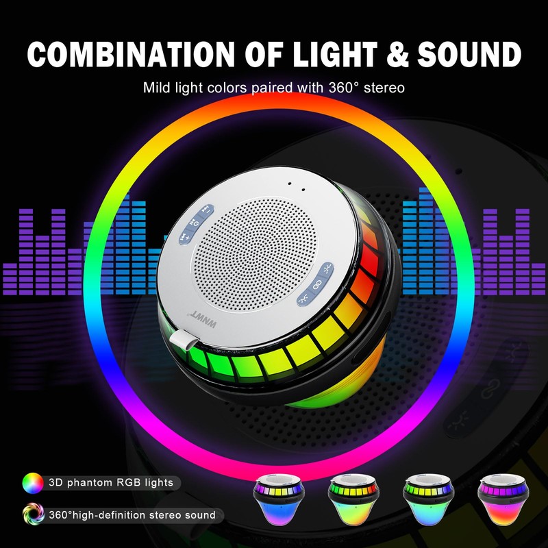 EMPERSTAR Floating Speaker for Pool with Colorful Lights, IPX7 Waterproof