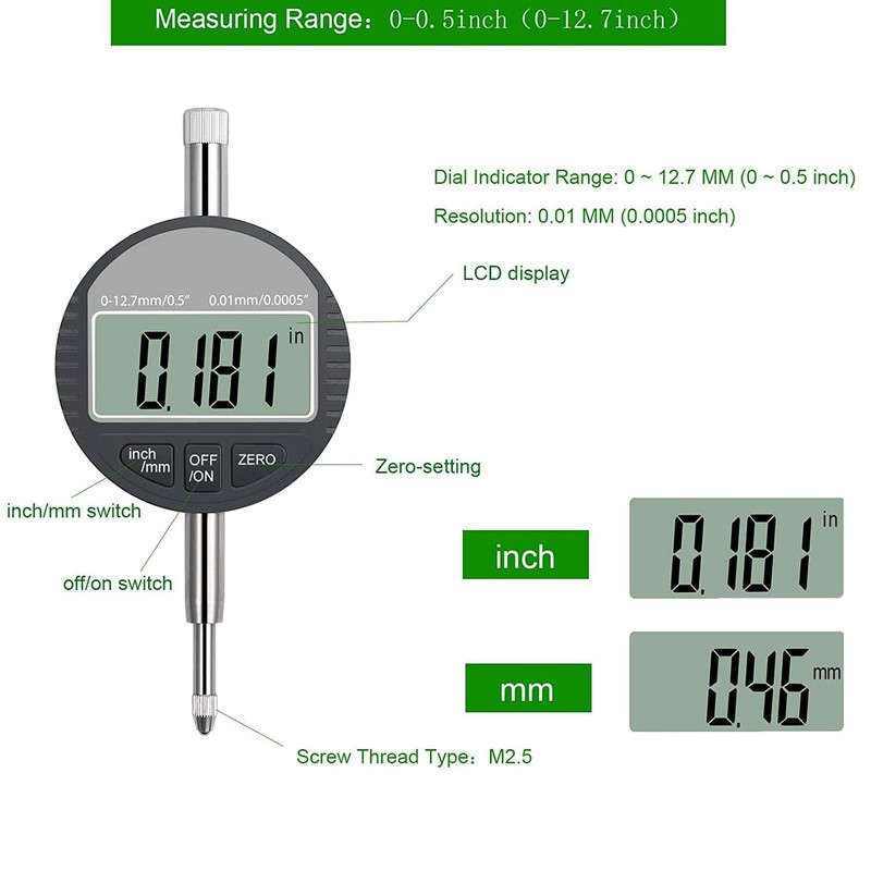 HDLNKAK Digital Dial Indicator Bore Gauges (2"-6"/0.0005"), Engine Cylinder Measurement