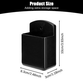 TIE-DailyNec 6 Pack Remote Control Holder Wall Mount Media Controller Organizer Self Adhesive TV Remote Storage Box Wall Pen Holder for Bedroom Headboard Home Office School (Black)