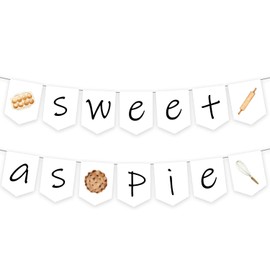 Sweet as Pie Banner - Cutie Pie Theme Baby Shower Party Bunting Decorations, Baking Birthday Decoration, Pie First Birthday Decor, Cutie Pie Birthday Party Supplies for Kids Boys Girls